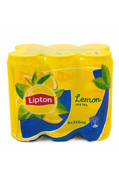 Lipton شاي مثلج بالليمون في علب - 6 علب × 315 مل، عبوة شاي مثلج بالليمون مكون...