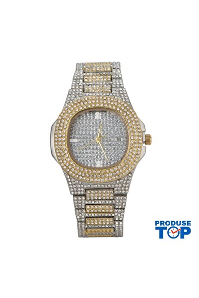 QUARTZ Elegant Luxury Women's Watch Gold and Silver with Rhinestones CDQZ071