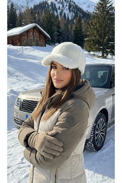 LAGRANZE قبعة شتوية من القطيفة ذات شكل بسيط