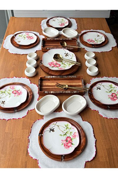 ROSSEV Kahvaltı Takımı Akasya Blossom 37 Parça 6 Kişilik