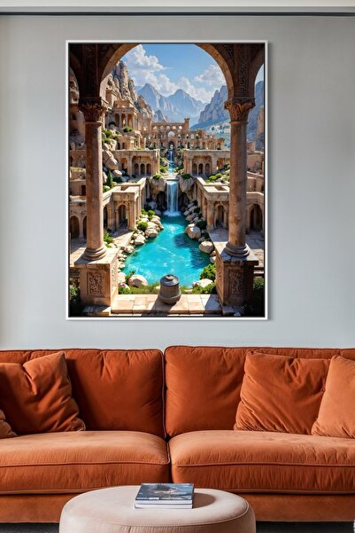 ARTAN GALLERY İtalyan Kadife Klasik Mimari Manzarası | Ahşap Çerçeveli Duvar ...