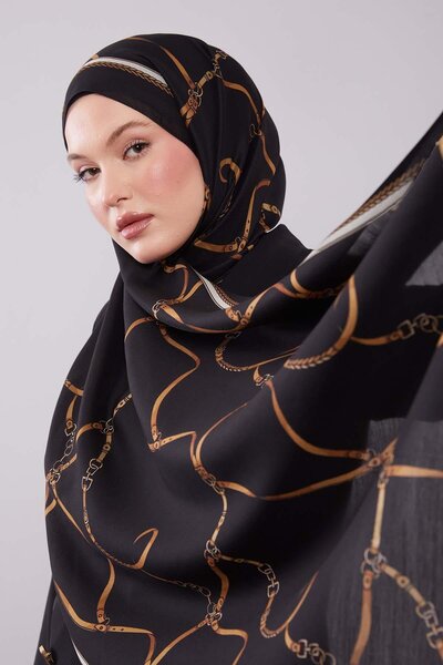 Levidor Black Belt Patterned Wool Silk Shawl