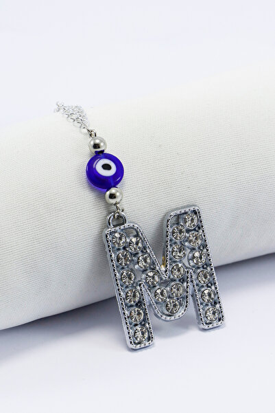 biuti Kristal Taşlı M Harfi Metalik Renk Araba Dikiz Ayna Süsü, Hediyelik Naz...