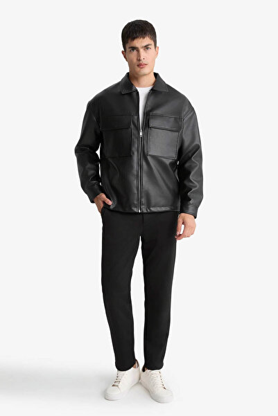 DeFacto Water Repellent O Oversized Black Men's Coat Y4461Az/Bk27