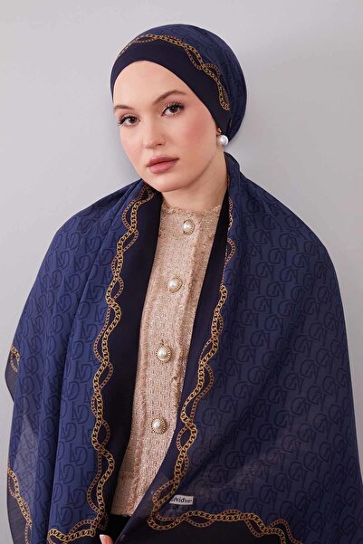 Levidor Indigo Lvd B Printed Wool Silk Shawl