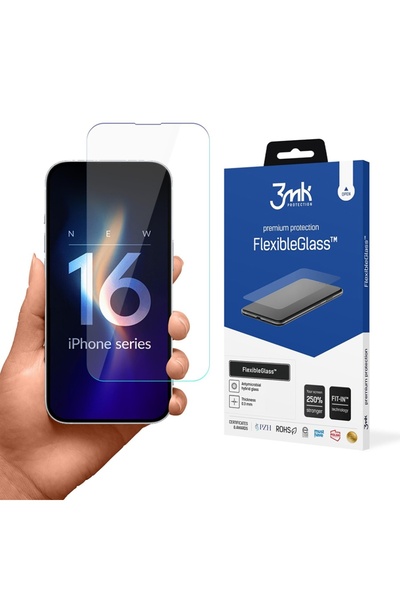 3MK Silicone case for iPhone 16, FlexibleGlass, Transparent