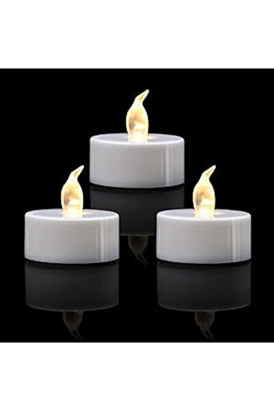 Arabest عبوة من 12 شمعة إضاءة LED صغيرة، بإضاءة بيضاء دافئة متذبذبة، تعمل بال...