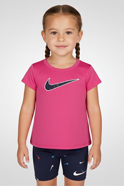 Nike Toddlers Girl 2 Piece Sportswear Fit Short Sleeve Outdoor T-shirt And Sh...