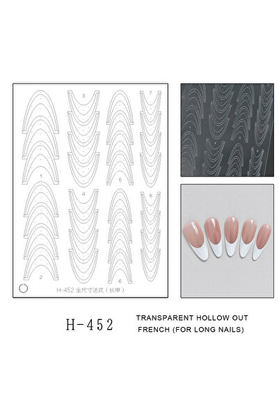 Choice4 05-H452 ملصقات أظافر فرنسية مجوفة عصرية، أدوات مساعدة شفافة ذاتية الل...