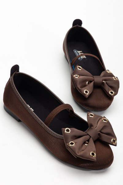 ACMZ SHOES Balerini cu fundă, talpă ortopedică din satin