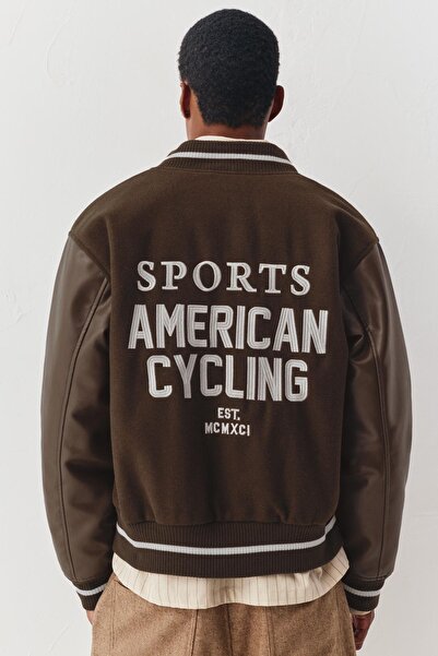 Pull & Bear Brown bomber jacket