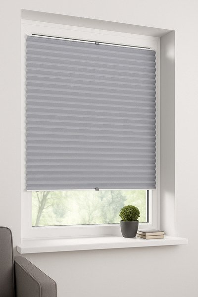 NetworkAvm Gri Plise Katlanır Cam Balkon Perdesi - Ofis Perdesi - Mutfak Perd...