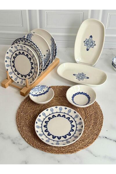 ROSSEV Kahvaltı Takımı Safir Blue 14 Parça 6 Kişilik