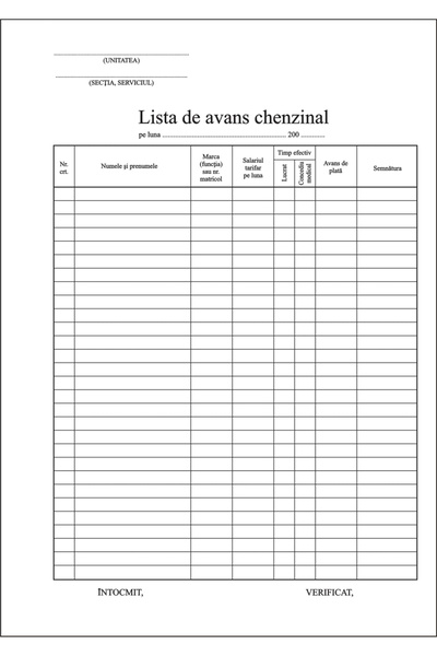 DanyCris Lista de avans chenzinal ( Dany Cris )