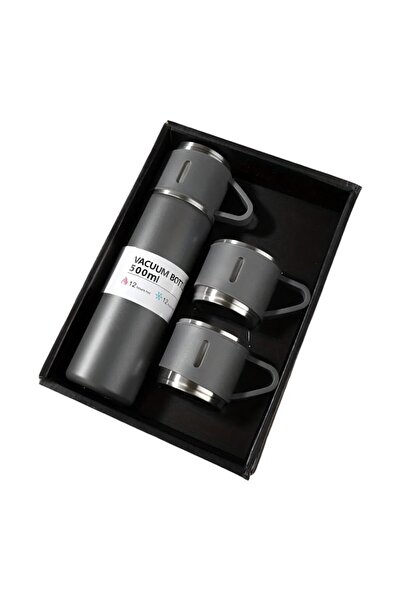 TodayShop Thermal Set 500ml with 2 Cups - Double Wall Vacuum, Keeps Temperatu...