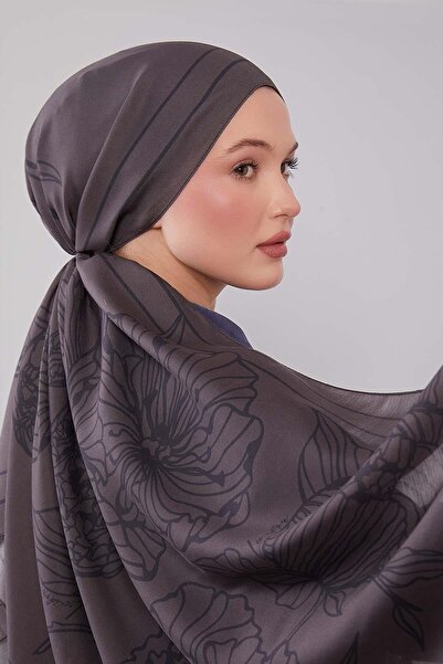 Levidor Smoked Hyacinth Flower Pattern Wool Silk Shawl