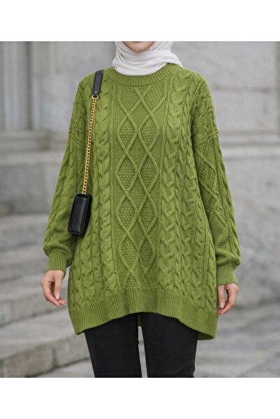 Vaniza Embossed Patterned Knitwear Tunic Sweater