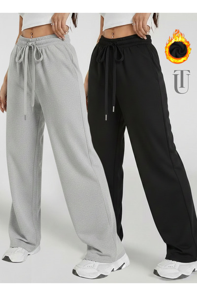 yx yustex sport Women's Oversized 2-Piece Winter Cotton Lined Black and Gray ...