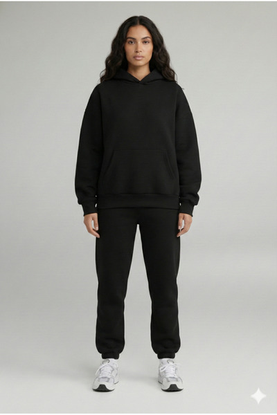 RABTEKS Women's Daily Oversized Hooded Tracksuit Set Winter Cotton Lined