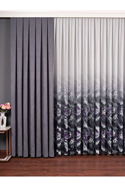 Belvedere ستارة تول حديثة مطبوعة رقميًا من أورا ماربل ذات ثنيات كثيفة