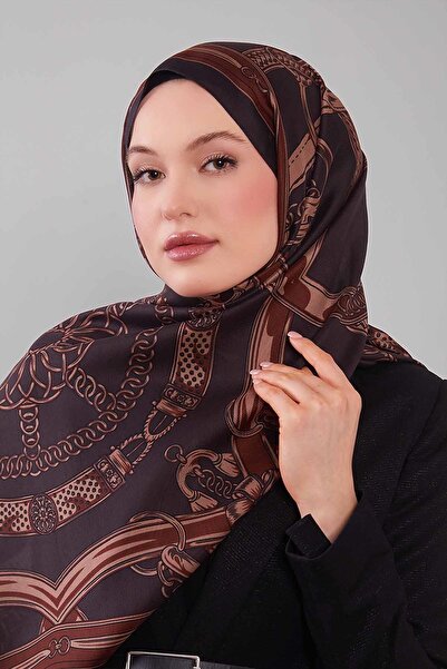 Levidor Bitter Brown Mixed Patterned Wool Silk Shawl