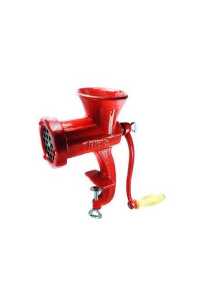 E EFRALL Mașină de tocat carne manuală nr. 10 din fontă roșie