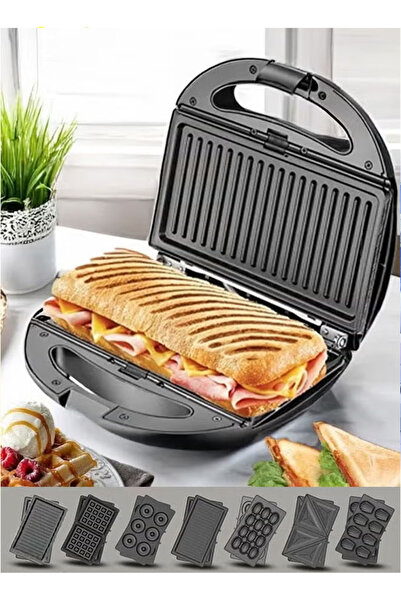 TOSCANA U محضرة الوجبات الخفيفة 7 في 1 غير لاصقة للساندويتش , صانعة الساندويت...