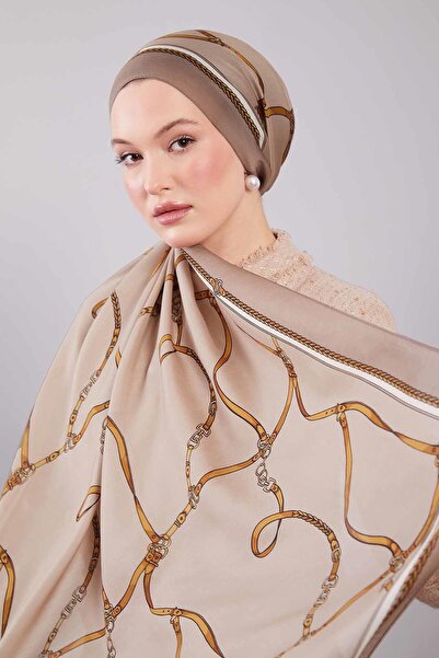 Levidor Mink Belt Patterned Wool Silk Shawl