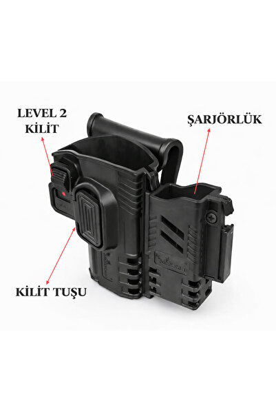 multicam Siyah Level 2 Polimer Şarjörlü Silah Kılıfı (SAR9 & SAR9 METE)
