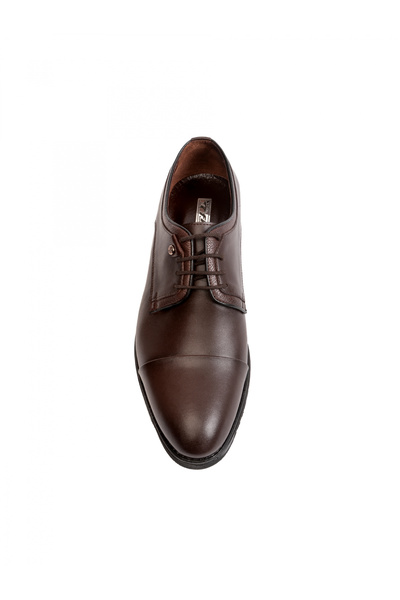 Evanto Shoes Pantofi de piele pentru bărbați Dark Chocolate Brown Derby