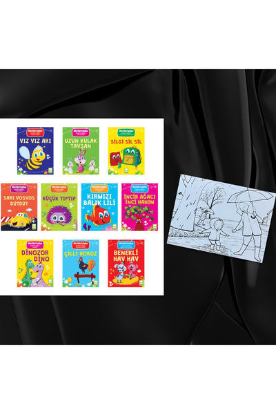 Ema Çocuk MİNİ MİNİ FABLLAR 10 KİTAP / KARTPOSTAL BOYAMA HEDİYE