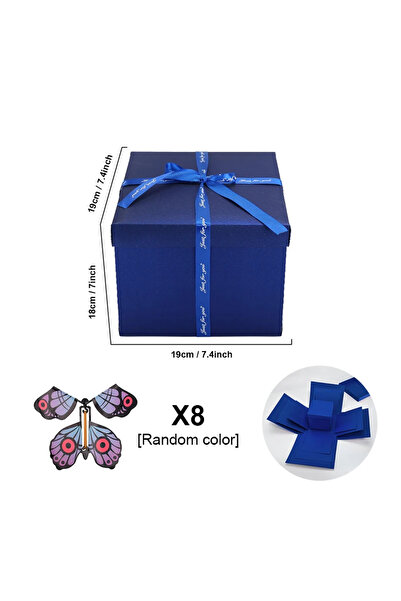 Choice 19x19x18cm Blue Butterfly Explosion Box Gift DIY Snacks Gift Box Myste...