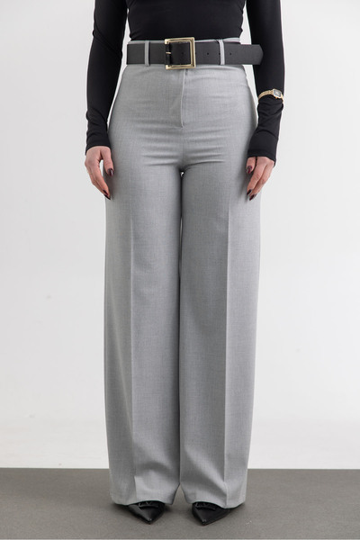 TUĞBA ERGÜL Women's Belted Wide Leg Trousers