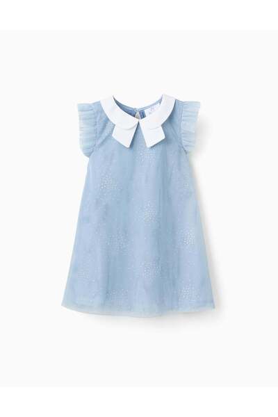 Ziddy فستان من قماش شبكي، أزرق فاتح، مقاس 18/24 شهرًا
