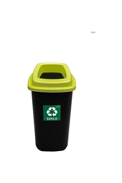 PLAFOR Cos plastic reciclare selectiva, capacitate 28l, Sort - negru cu capac...