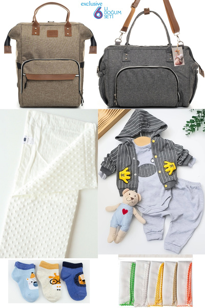 Beyaz Bebek 6’lı Bebek Doğum Seti(HASTANE ÇIKIŞ,ANNE&BEBEK BAKIM OMUZ VE SIRT...