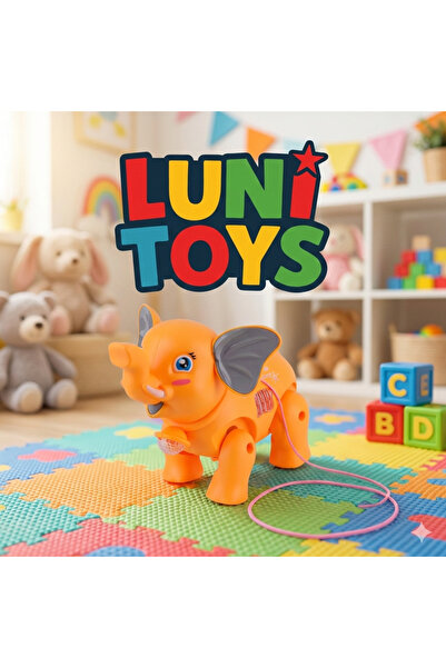 Lunitoys Müzikli Işıklı Yürüyen Turuncu Fil Arkadaşım Gece Lambalı Pilli Eğitici Oyuncak
