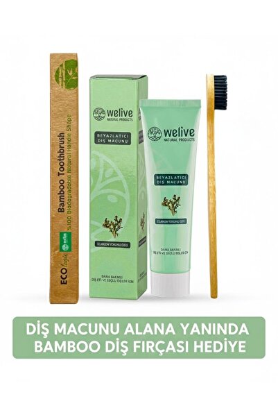 Welive Bamboo Toothbrush & Icelandic Seaweed Toothpaste Set - Natural Oral Care