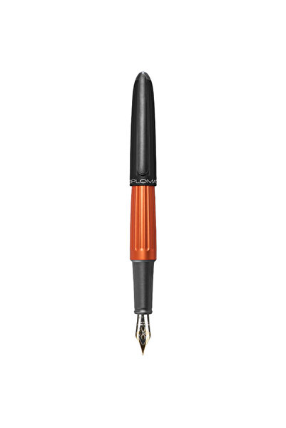 Diplomat Aero pen, with M nib, 14kt gold plated. - black orange
