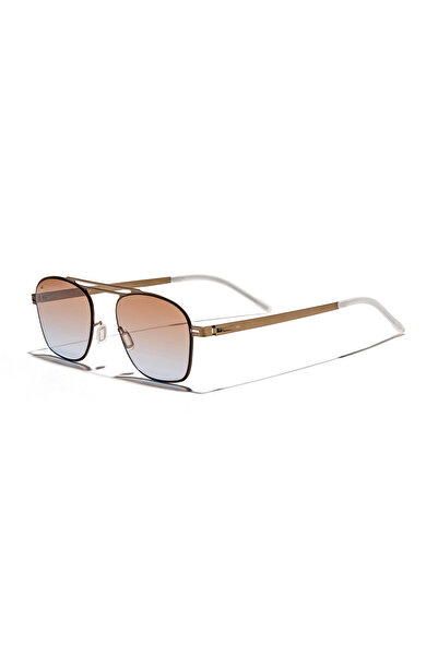 EYE OF HORUS Eoh5004 C3 Brown Ultra Light Metal Square Unisex Sunglasses
