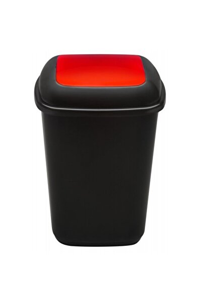 PLAFOR Selective recycling plastic bin, capacity 45l, Quatro - black with red...