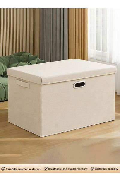 Generic Cotton and linen storage box with lid that can be folded - desktop ga...