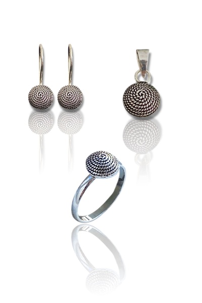 Mardinden Oksitli Telkari Salyangoz Model Gümüş Set – El İşi Günlük Kullanıma...