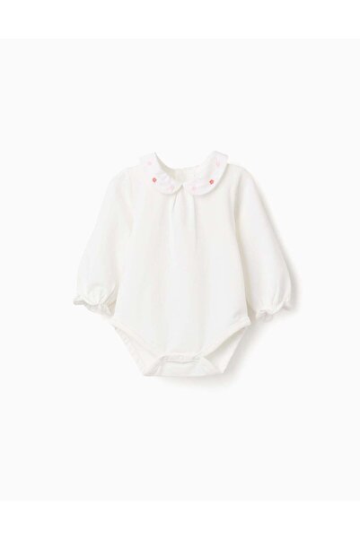 Ziddy قميص رياضي بأكمام طويلة، أبيض، مقاس 6/9 أشهر