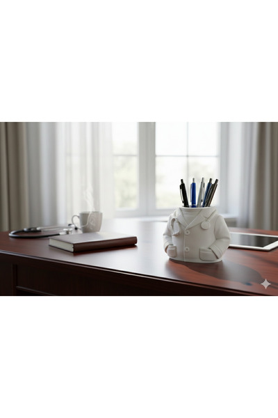 Grifon3D حامل أقلام بتصميم ثلاثي الأبعاد على شكل طبيب للرجال - منظم مكتبي بتص...