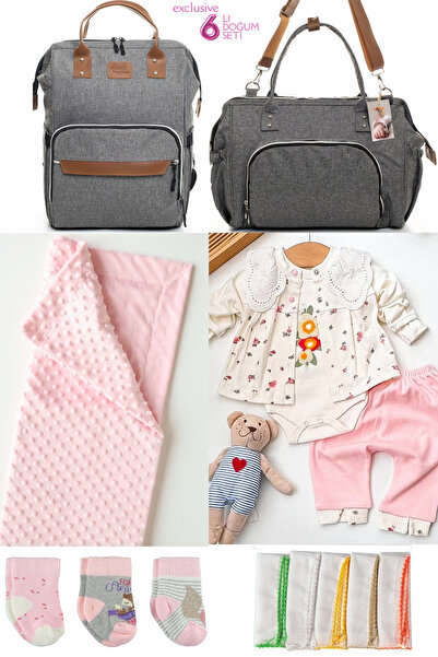 Beyaz Bebek 6’lı Bebek Doğum Seti(HASTANE ÇIKIŞ,ANNE&BEBEK BAKIM OMUZ VE SIRT...