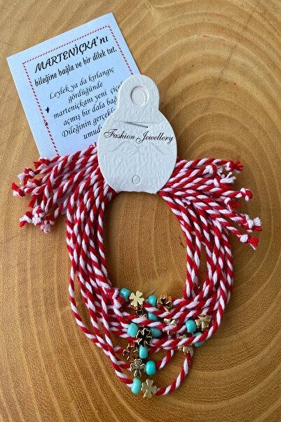 Shepidi 10-Piece Gold Clover Object Marteniçka Lucky Bracelet