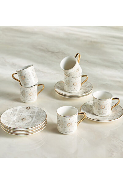 Nur 12-Piece Porcelain Espresso Set - 90 ml, Serves 6