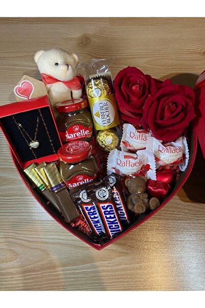 Sweet Sevgililer günü hediyesi ,14 Şubat ,çelik kalpli kolye,çikolata kutusu ...