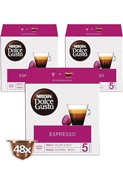 Nescafé Dolce Gusto Espresso Coffee Capsules, 3 Boxes, 48 Servings
